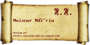 Meixner Mária névjegykártya